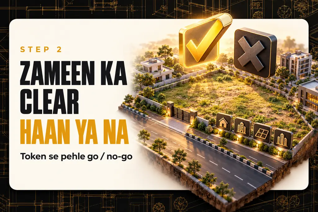 Step 2: Zameen ka clear haan ya na