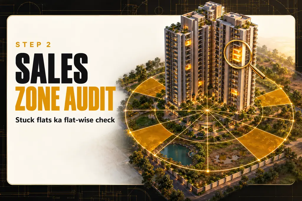 Step 2: Sales zone audit, stuck flats ka flat-wise check